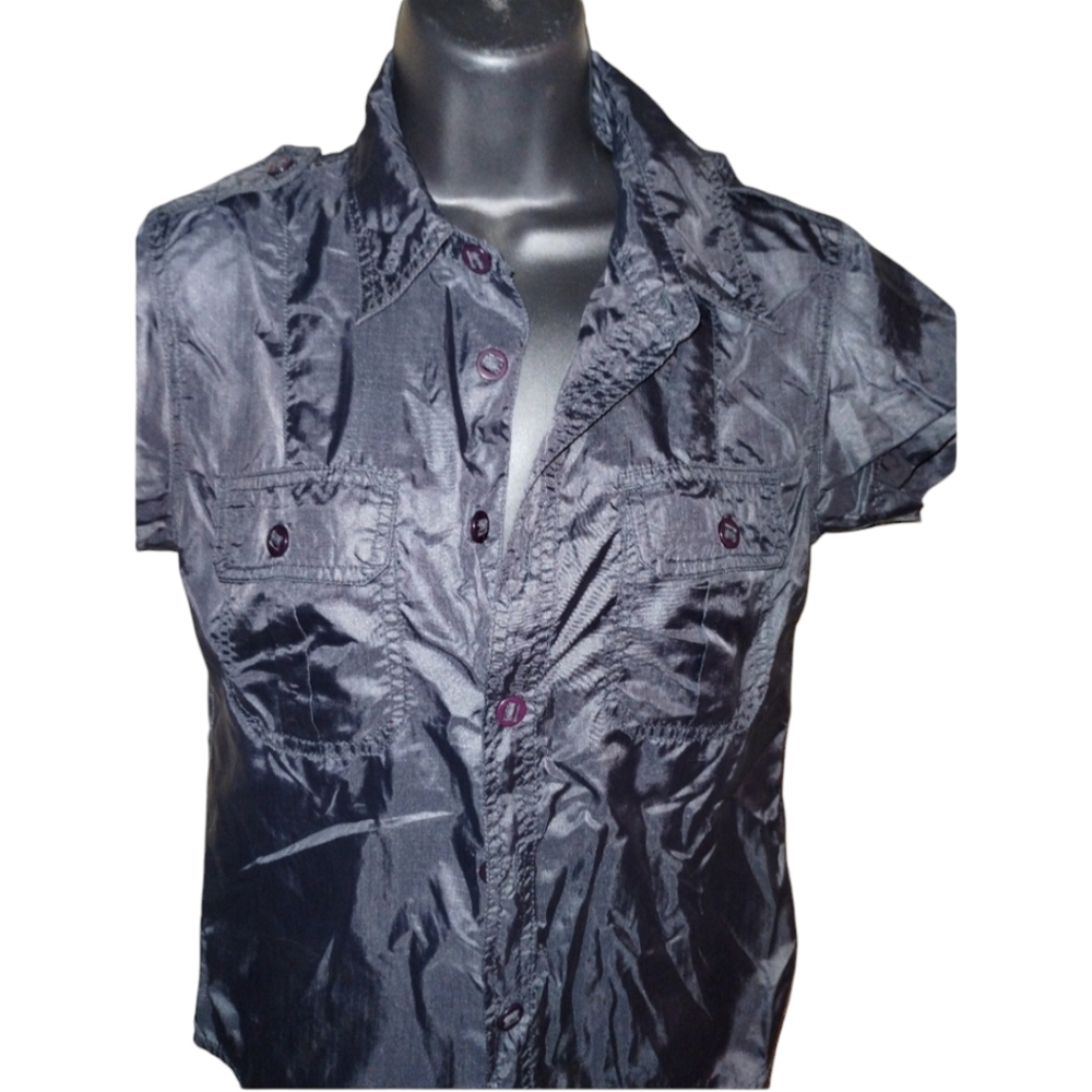 Calvin Klein black nylon parachute blouse, size small